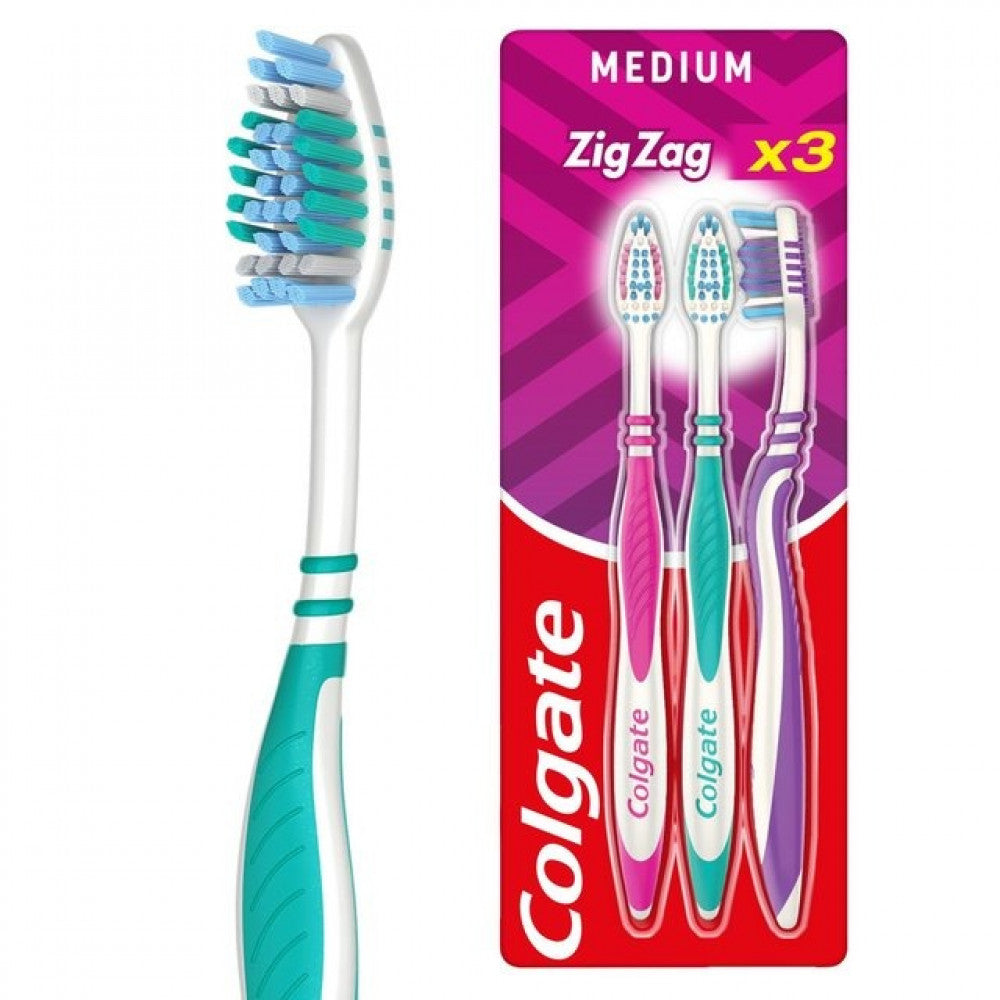 Colgate Zig Zag Medium Tooth Brush 3 Pcs