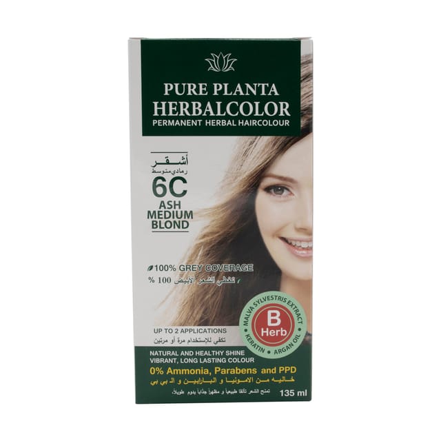 Herbal Hair Color Ash Medium Blond 6C