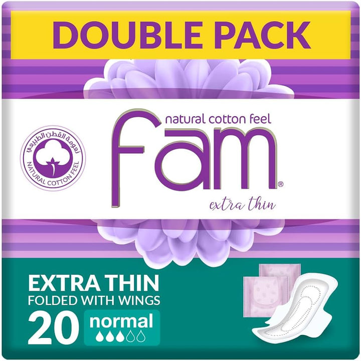 فوط فام النسائية - عبوة مزدوجة - 20 فوطة عادية