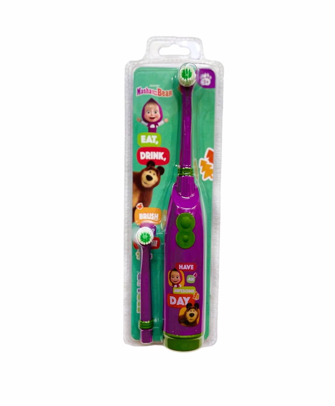 Nickelodeon Masha and the Bear - Soft Battery Operated Toothbrush with Rubber Handle