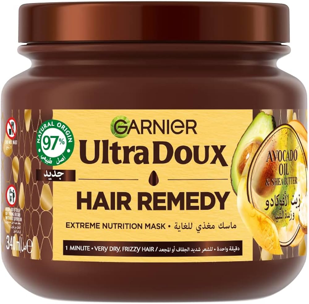 قناع غارنييه للشعر ألترا دوكس لعلاج الشعر 340 مل بزيت الأفوكادو وزبدة الشيا