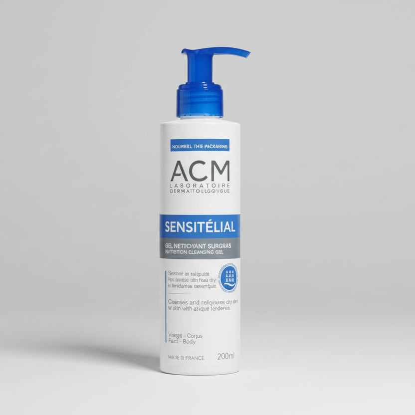 ACM Sensitelial ultra rich cleansing gel 200ml for gentle cleansing and dry skin comfort at MALSA