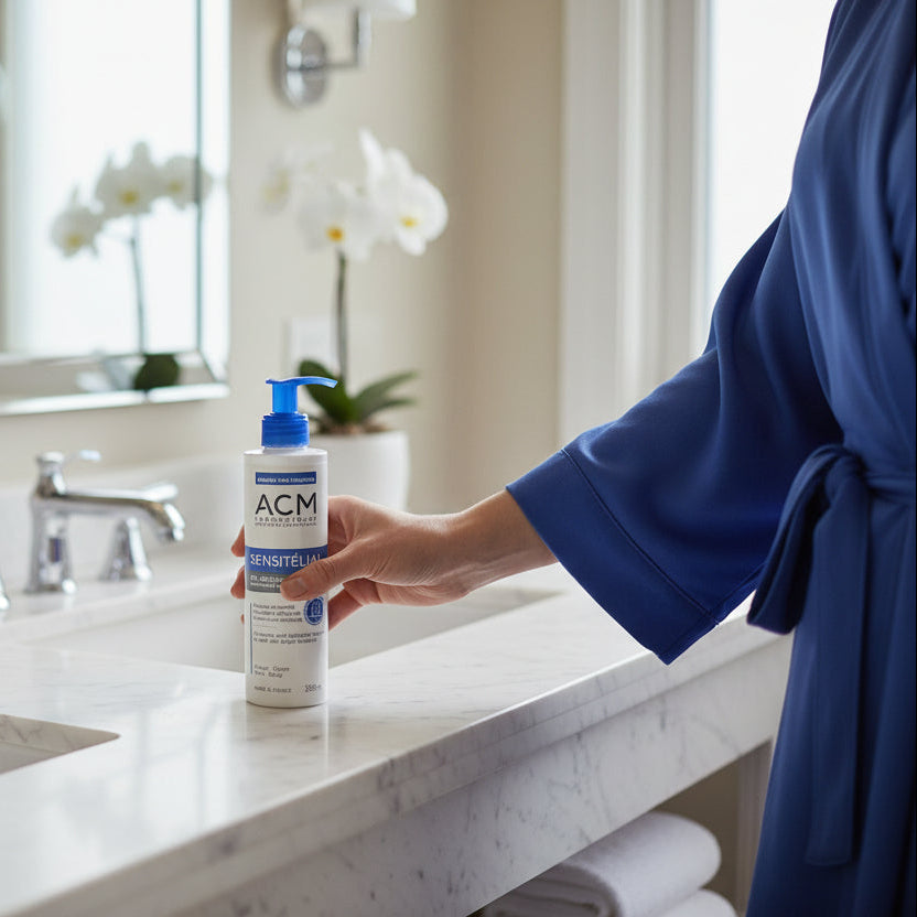 جل التنظيف فائق الترطيب ACM Sensitelial سعة 200 مل لتنظيف لطيف وراحة للبشرة الجافة متوفر لدى ملسا
