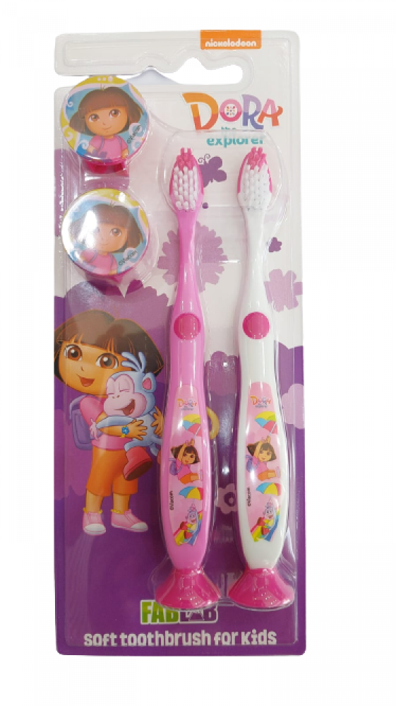 Dora Soft Toothbrush Kids With Cover & Base 2 Pcs
