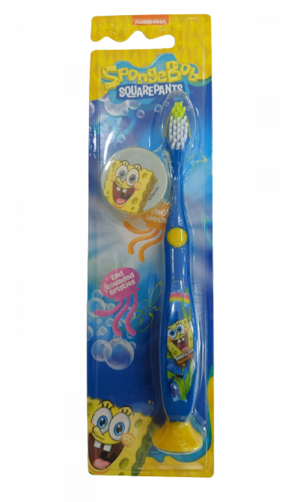 SPONGEBOB SOFT TOOTHBRUSH KIDS WITH COVER & BASE 1 PCS
