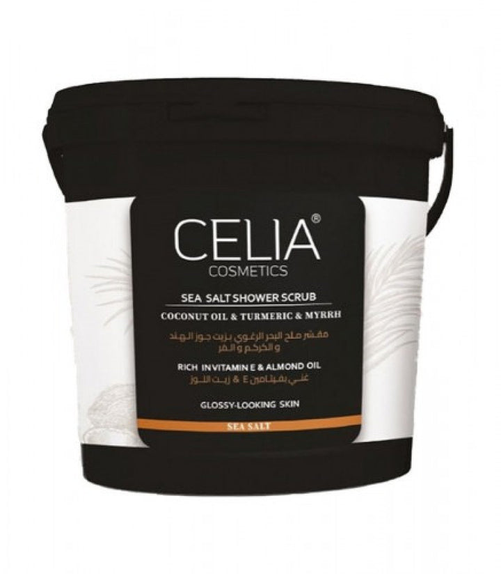 CELIA SEA SALT SHOWER SCRUB COCONUT OIL TURMERIC & MYRRH 750
