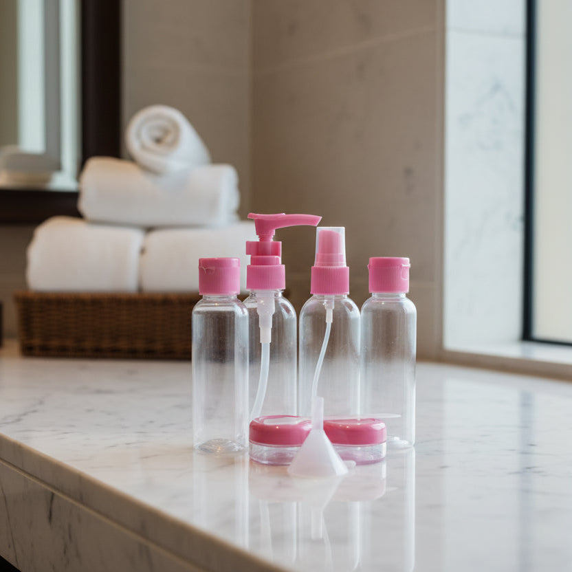 Pink  travel bottle set