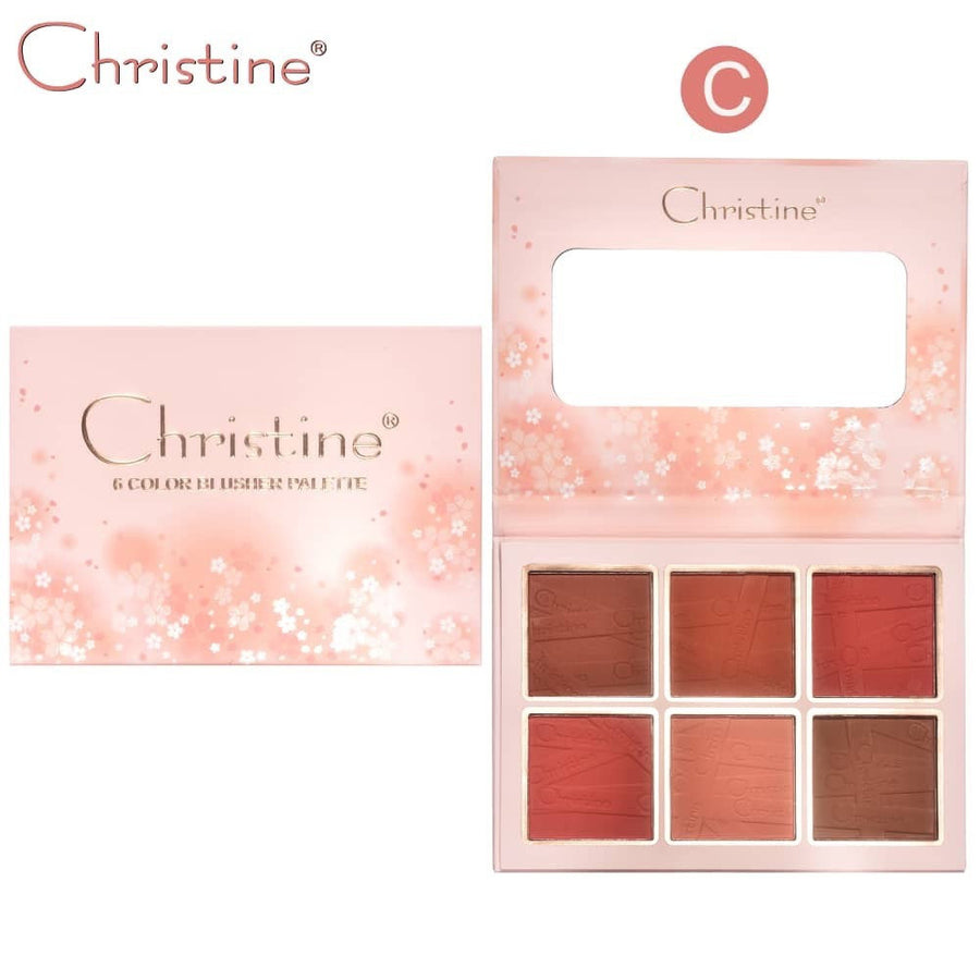 CHRISTINE 6 COLOR BLUSHER PALETTE CH-B2202 C