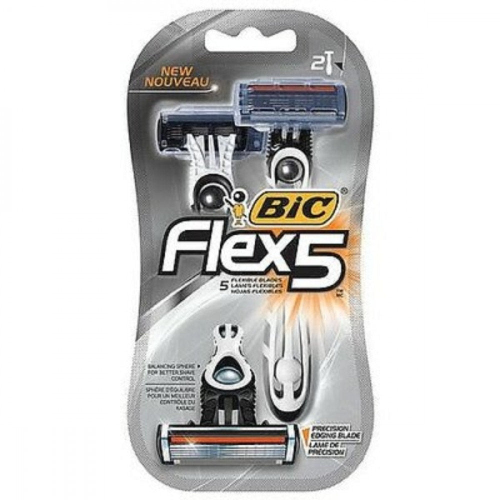 BIC FLEX 5 DISPOSABLE RAZORS 2 EA