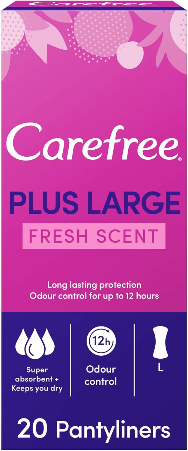 Carefree Pantyliners Plus Large Fresh Scent 20 Pcs 31442