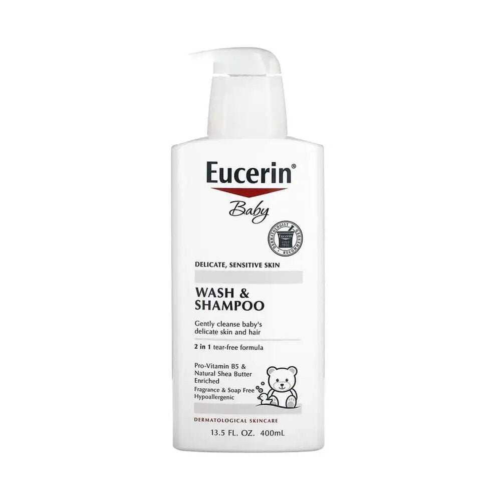 Eucerin Baby Wash & Shampoo Fragrance Free 400ml