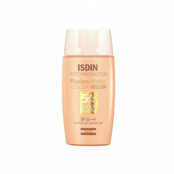 
ISDIN Fusion Water Colour Light SPF 50 water-based tinted sunscreen for daily face protection
Light shade tinted sunscreen SPF 50 by ISDIN with GCC delivery from MALSA