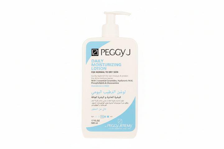 Peggy J daily moisturizing lotion 500ml for normal to dry skin deep hydration at MALSA