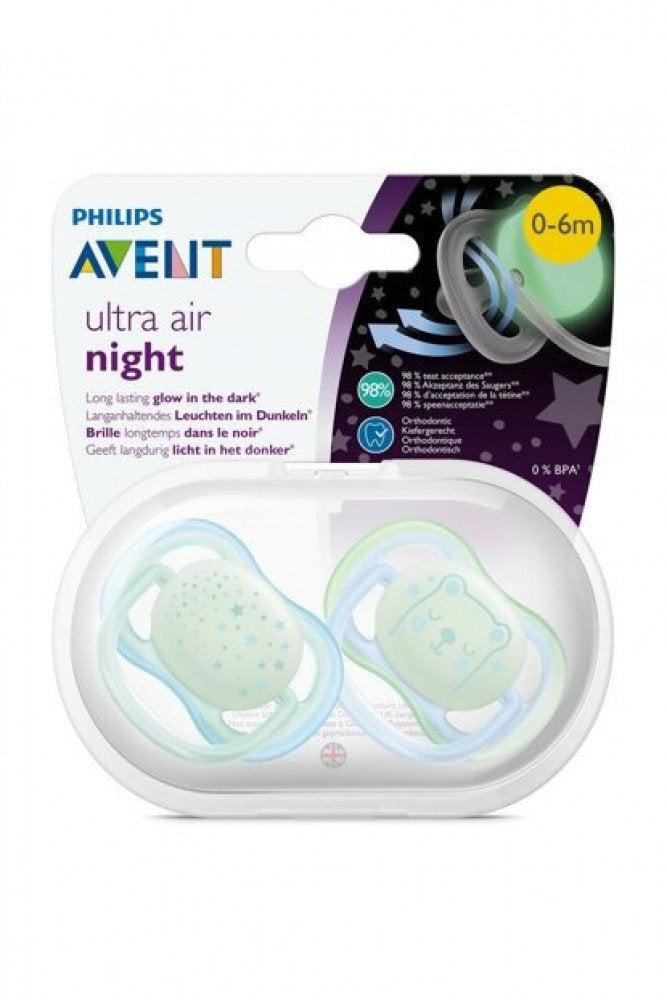 AVENT ULTRA AIR NIGHT SCF376/11 PACIFIER 2 PCS