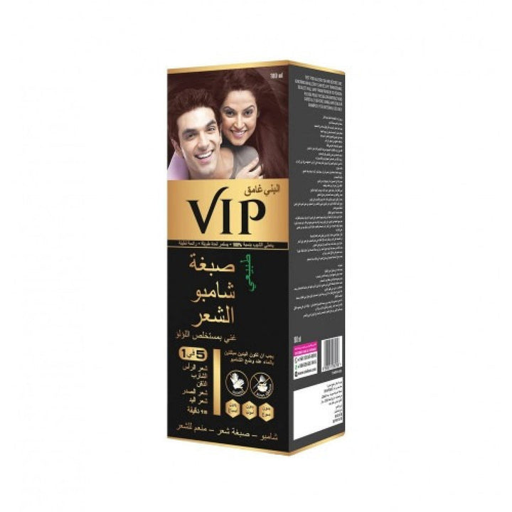 VIP HAIR COLOUR SHAMPOO 5 IN 1 DARK BROWN 180ML