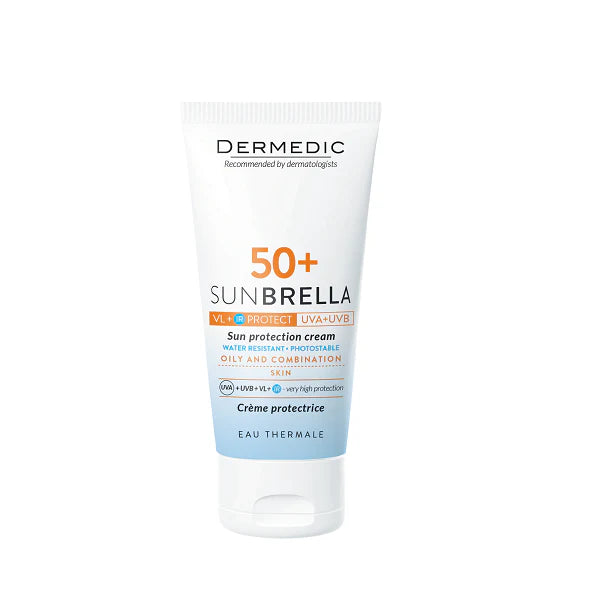 DERMEDIC Sunbrella sunscreen SPF 50+ for oily skin from MALSA
Mattifying facial sunscreen SPF 50+ by DERMEDIC suitable for GCC climate