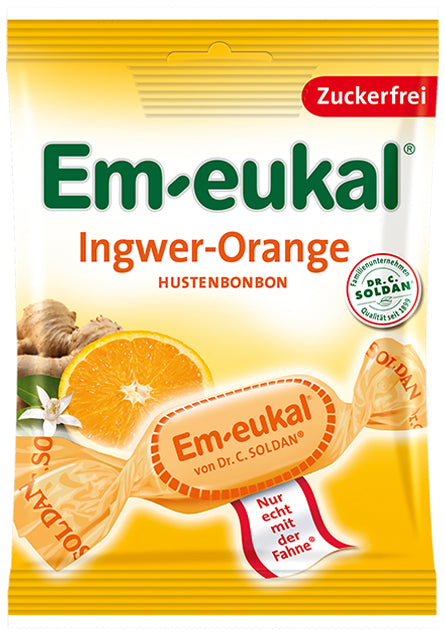 Em-Eukal Lozenges Ginger-Orange 50 Gm bag