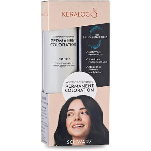 Keralock permanent hair color black 150ml for deep black long lasting hair dye at MALSA
