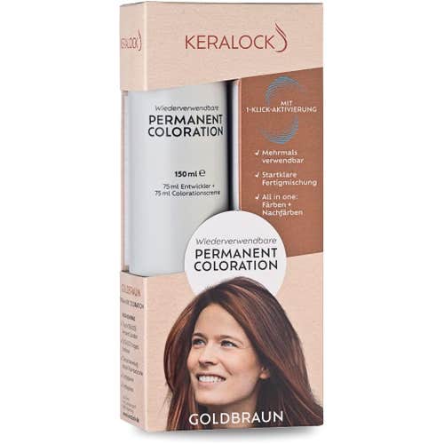 Keralock permanent hair color golden brown 150ml for rich long lasting hair color at MALSA