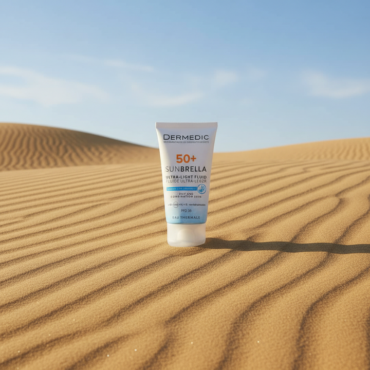 واقي الشمس ديرميديك صنبريلا بعامل حماية 50+ للبشرة الدهنية من ملسا
واقي شمس مطفئ للمعان الوجه بعامل حماية 50+ من ديرميديك، مناسب لمناخ دول مجلس التعاون الخليجي