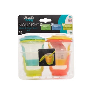 Vital Baby Nourish Store 4Pcs -444166 Wean Pots 4+M