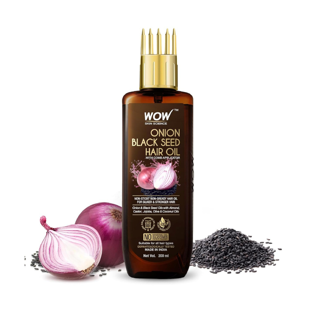 Wow Skin Science Onion Black Seed Hair Oil with pump 200ml