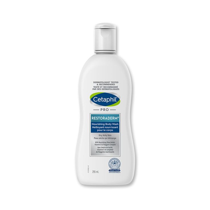 Cetaphil Restoraderm soothing wash 296ml for dry sensitive itchy skin relief at MALSA