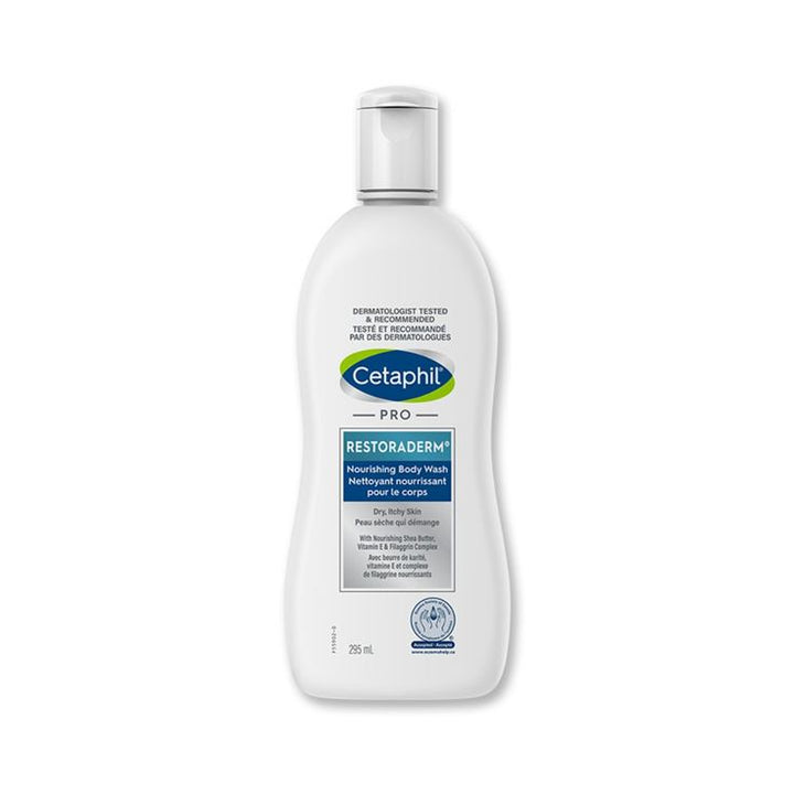 Cetaphil Restoraderm soothing wash 296ml for dry sensitive itchy skin relief at MALSA