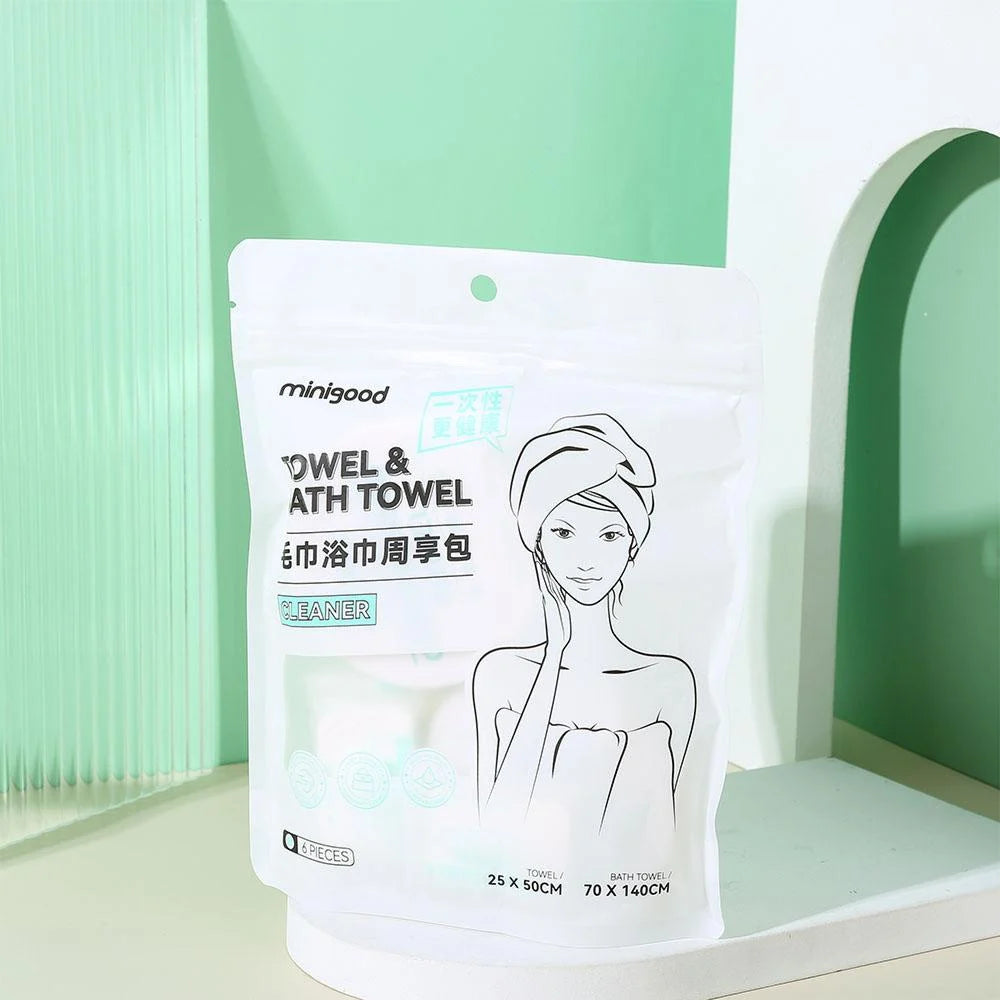 Compressed Bath Towel Set (4 Towels+2 Bath Towels)