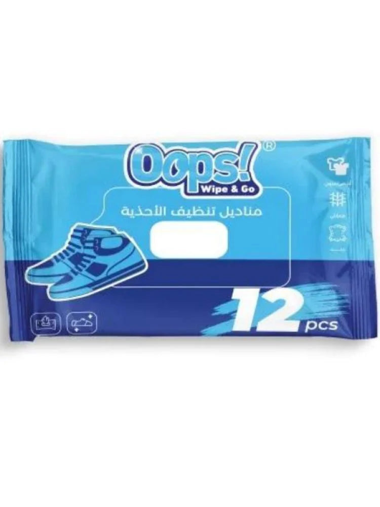 Oops Wipe & Go Shoe Cleaning Wipes 12pcs