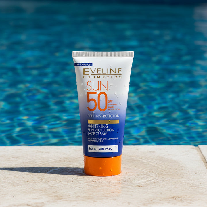 كريم إيفلين لتفتيح البشرة وواقي الشمس، ٥٠ مل، للحماية اليومية من الشمس، متوفر لدى ملسا