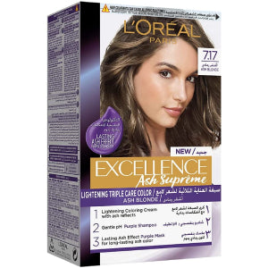 LOREAL EXCELLENCE CREME ASH BLONDE HAIR COLOR 7.17