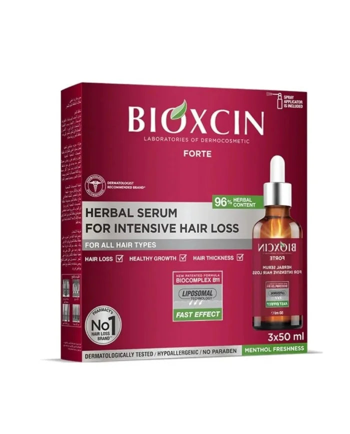 سيروم بيوكسين فورتي العشبي لعلاج تساقط الشعر الشديد 3*50 مل
