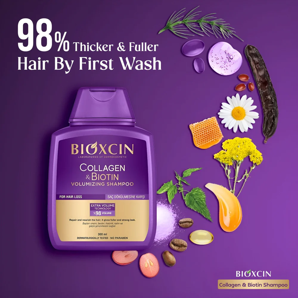 Bioxcin Collagen & Biotin Volumizing  Shampoo 300 Ml