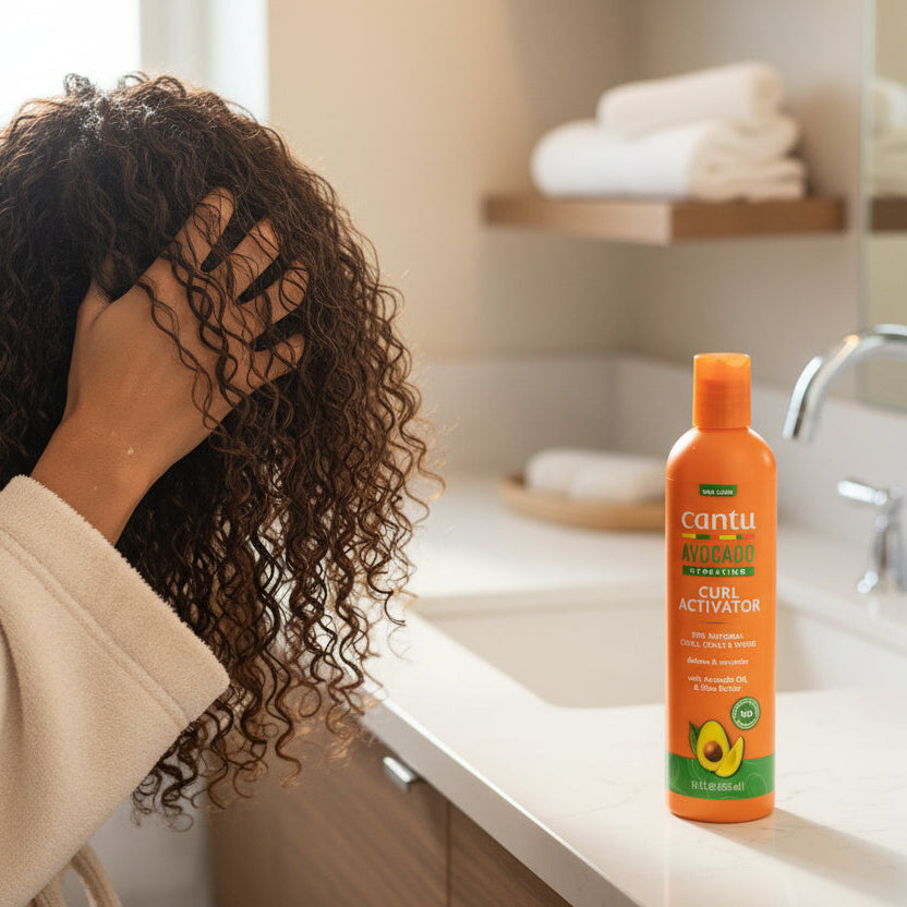 كريم كانتو بزبدة الشيا لترطيب وتجعيد الشعر بالأفوكادو، 355 مل، لتجعيدات شعر محددة ومرطبة، متوفر لدى ملسا