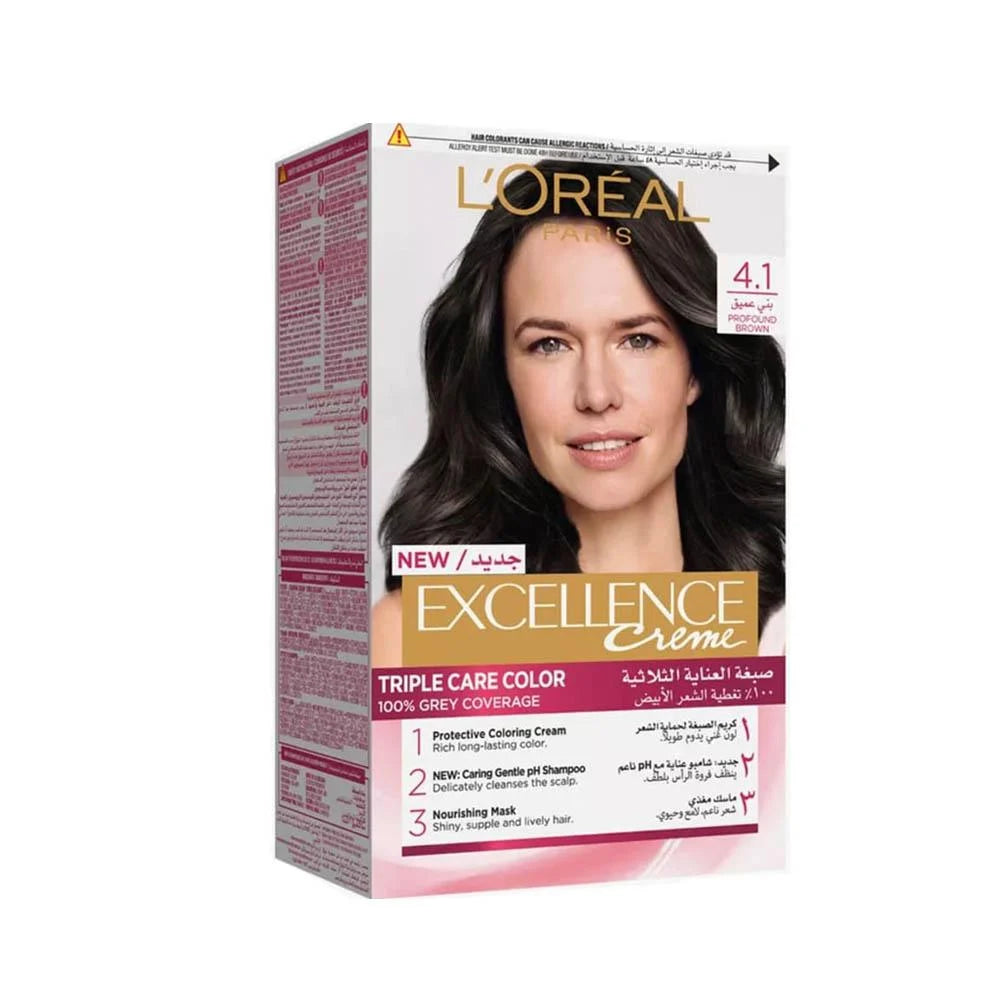 LOREAL EXCELLENCE CREME HAIR COLOR CHATAIN PROFOND 4.1