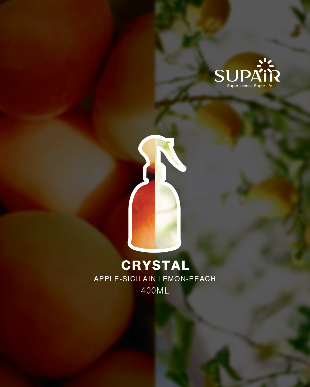معطر أقمشة سوباير سوبر فابريك كريستال برائحة الخوخ 400 مل