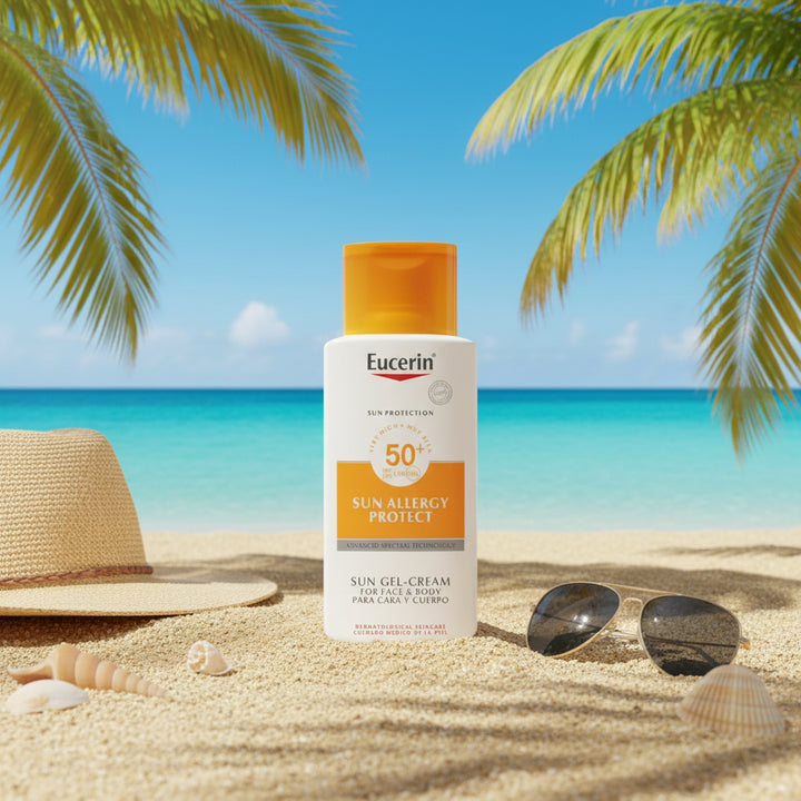 جل واقي من الشمس يوسيرين بعامل حماية 50+، 150 مل، واقي شمس خفيف الوزن للبشرة الحساسة، متوفر لدى ملسا