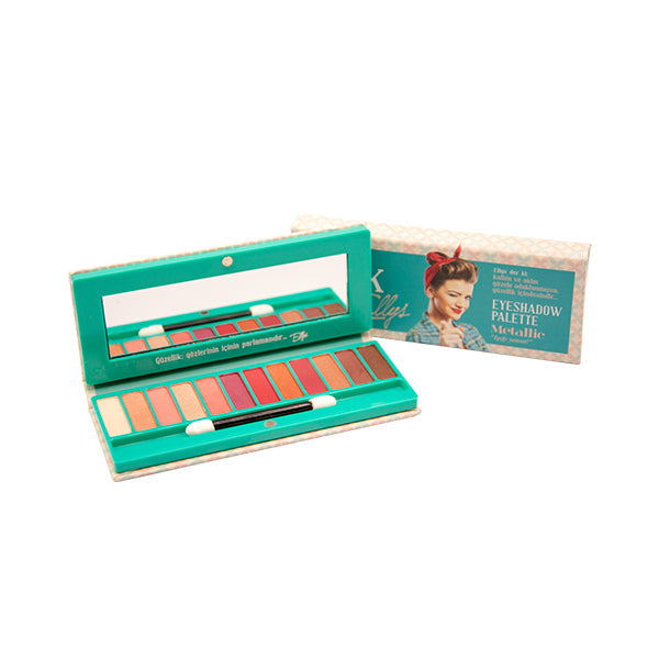 The Pink Ellys Eye Shadow Palette 12 Colour Metallic