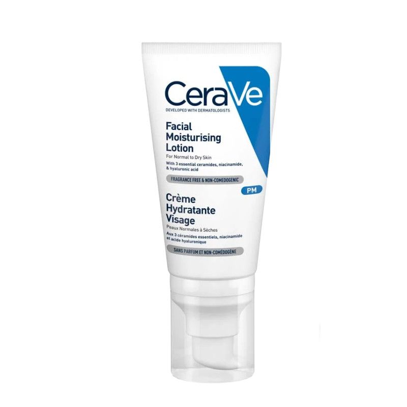 CeraVe PM facial moisturising lotion 52ml for night hydration and skin barrier repair at MALSA