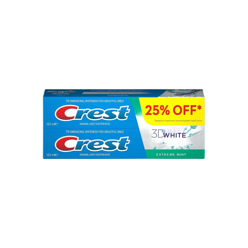 كرست معجون اسنان 3 دي بياض ناصع بالنعناع + 125مل مجانا