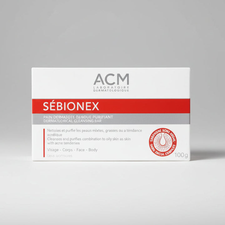 ACM Sebionex purifying dermatological soap 100g for gentle daily cleansing and clear looking skin at MALSA