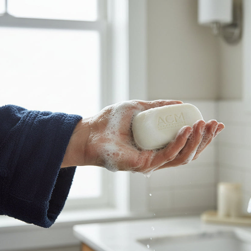 صابون ACM Sensitelial فائق الترطيب للبشرة الجافة، 100 غرام، لتنظيف لطيف وراحة للبشرة الجافة، متوفر لدى ملسا