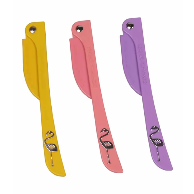 Feather Eyebrow Razor Flamingo 3 Pieces