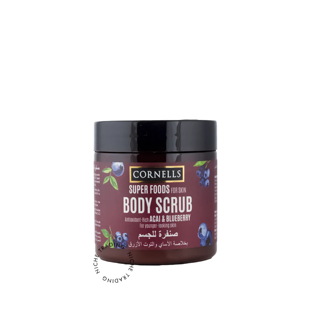 مقشر الجسم كورنيلز سوبر فودز بالتوت الأزرق والأساي 475 مل