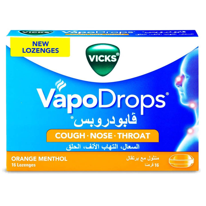 Vicks Vapo Drops Gough Nose Orange M Throat Lozenges 16 Pcs