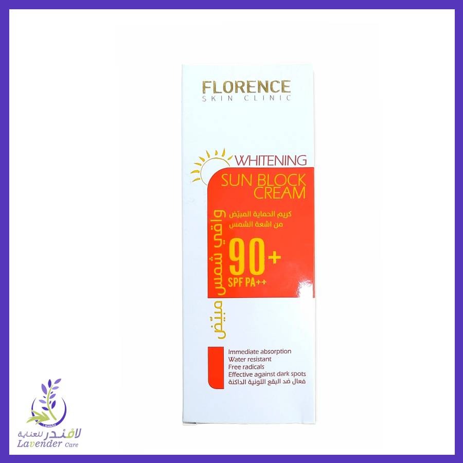 كريم فلورنسا لتبييض البشرة وواقي الشمس 90 + 100 مل