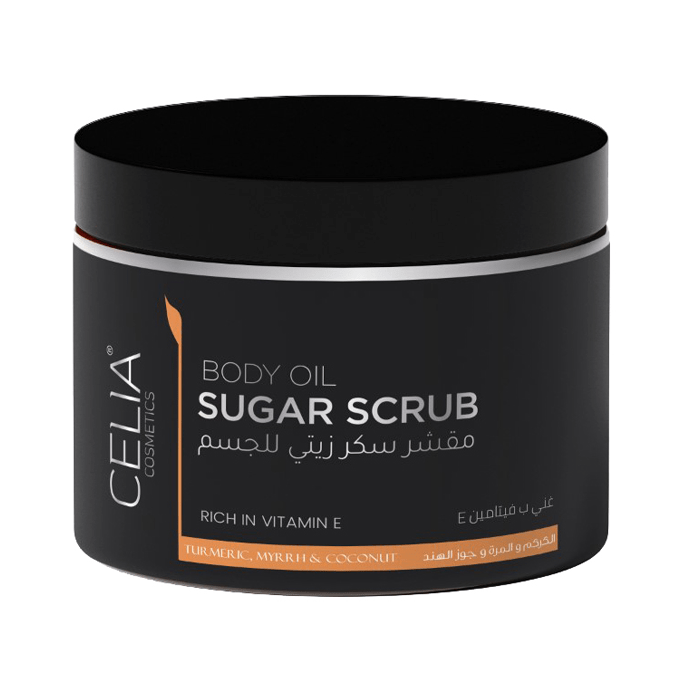 CELIA TURMERIC MYRRH & COCONUT BODY OIL SUGAR SCRUB 400 G