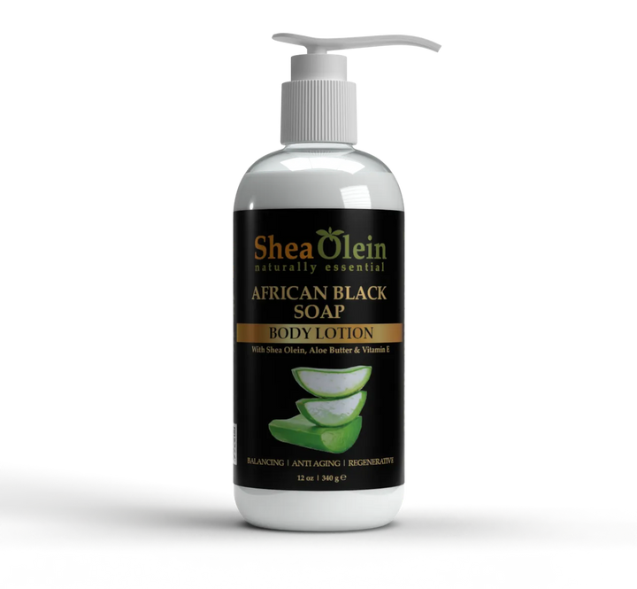 لوشن الجسم بخلاصة الصبار والصابون الأسود الأفريقي من شيا أولين، 340 جم