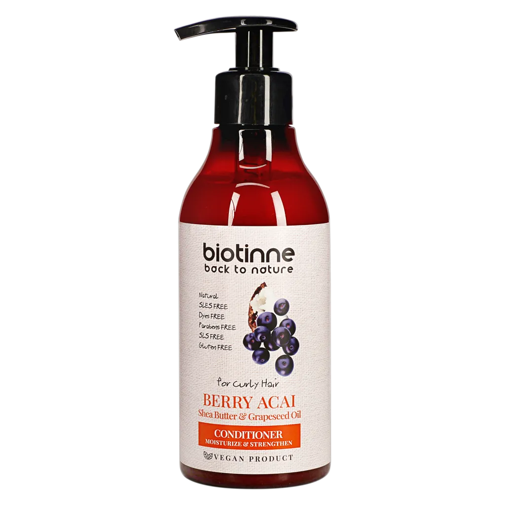 BIOTINNE BERRY ACAI CONDITIONER SHEA BUTTER & GRAPESEED OIL FOR HAIR CURLY 300ML